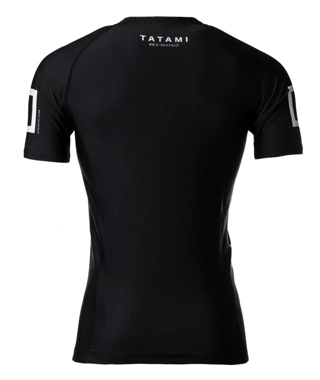 Katakana Short Sleeve Tatami Grappling Rashguard - Sort